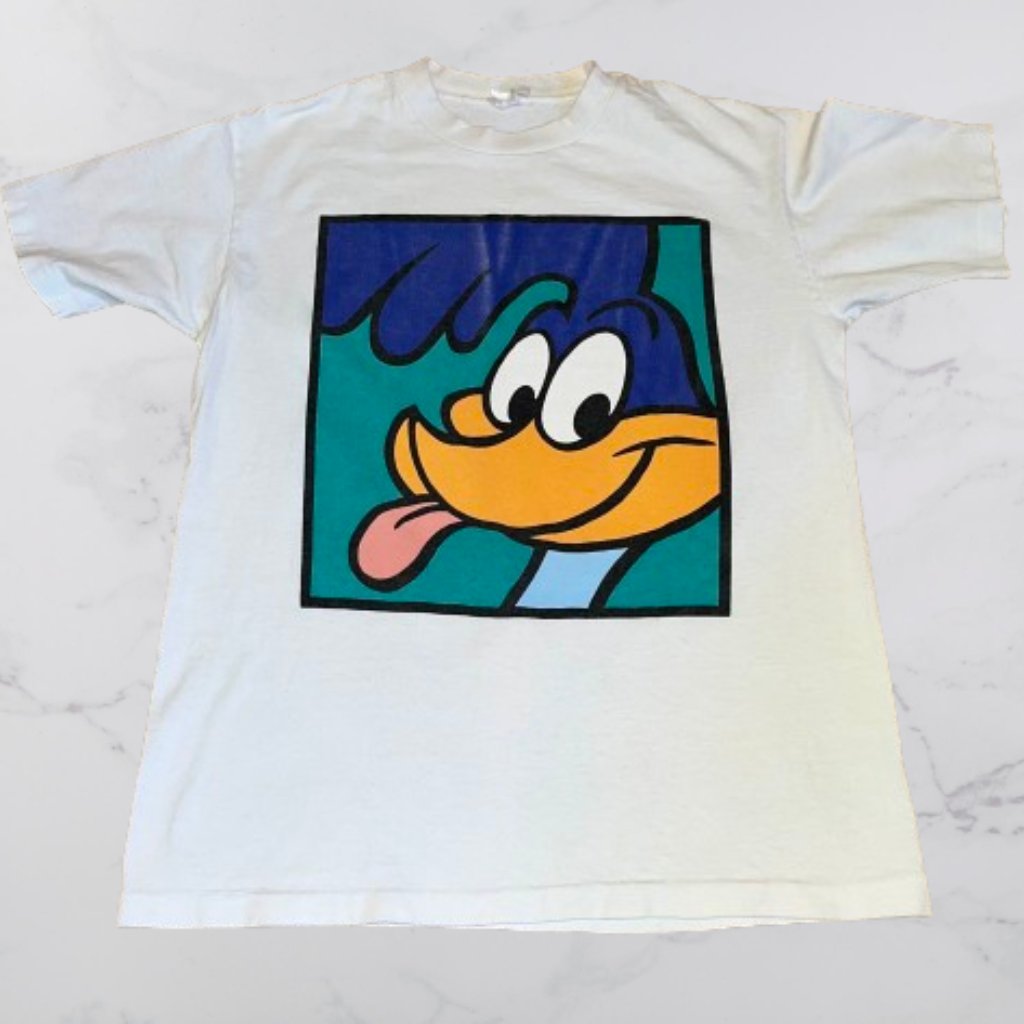 Roadrunner Small Mens Vintage White Short Sleeve TShirt 1991 90s